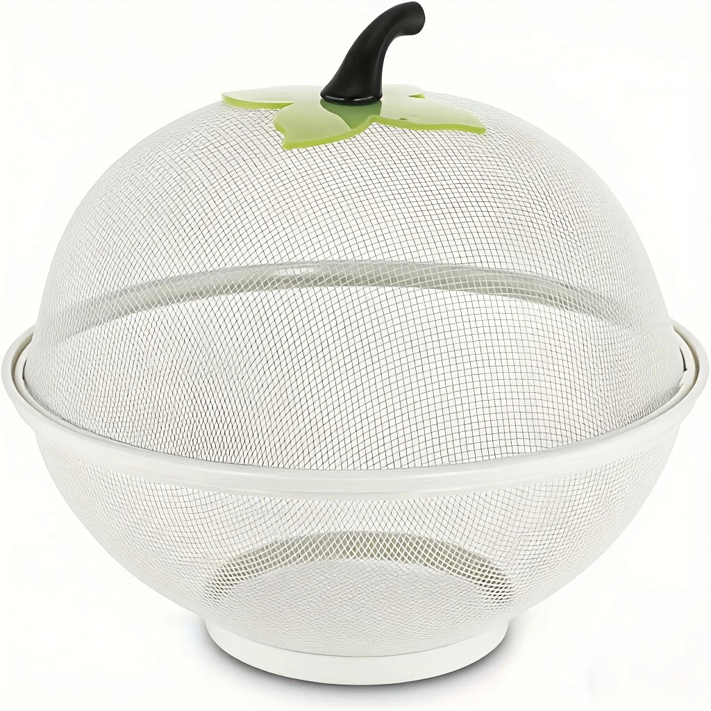 Metal Fruit Basket with Mesh Lid