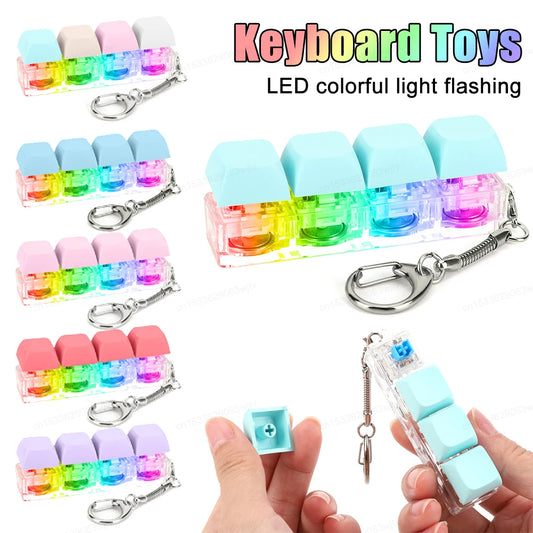 LED Keyboard Fidget Keychain