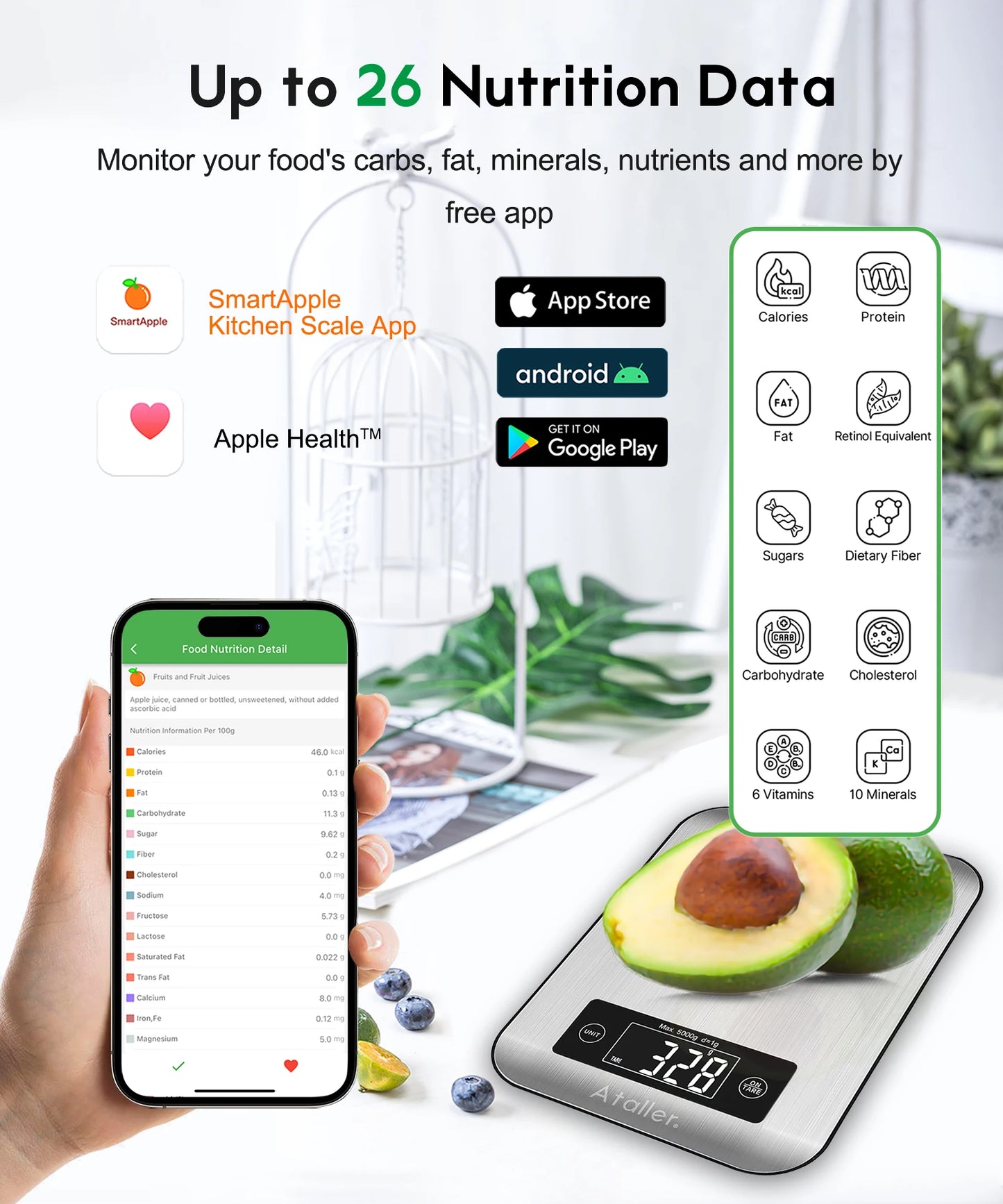Smart Food Scales with Nutritional Calculator