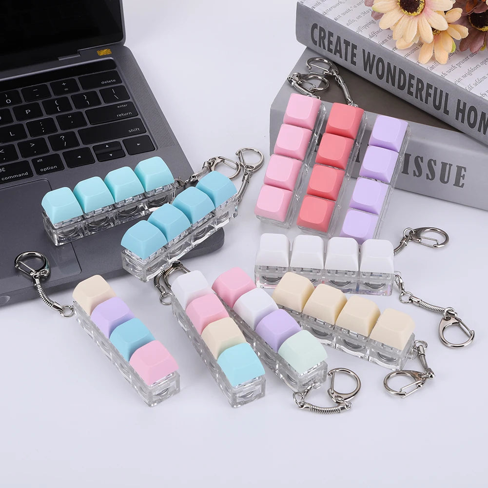 LED Keyboard Fidget Keychain